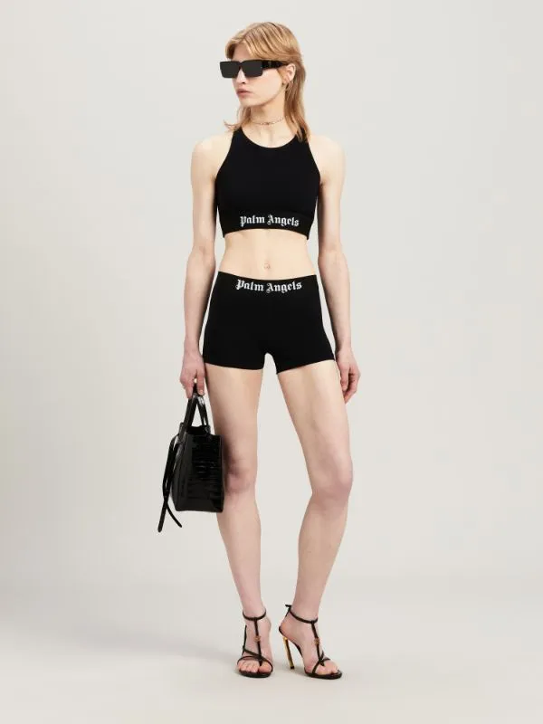 Palm Angels Logo-Tape Racerback Cropped Top