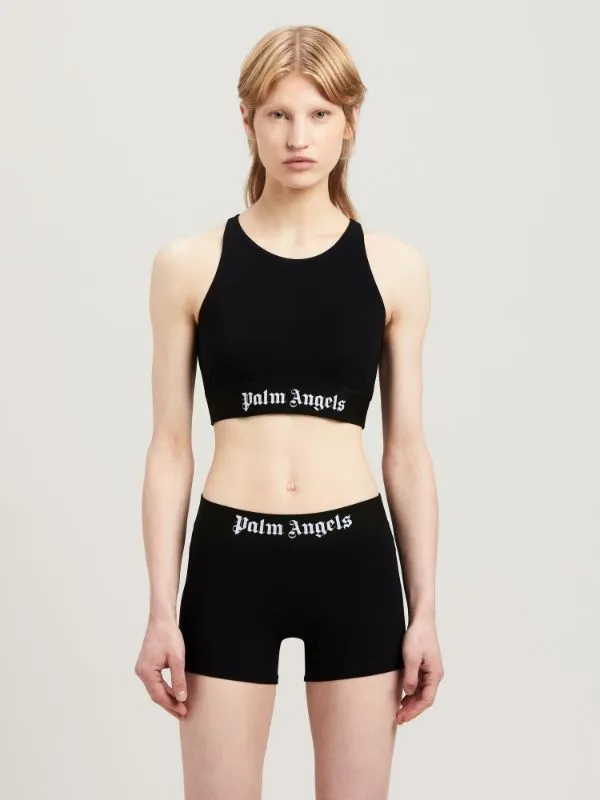 Palm Angels Logo-Tape Racerback Cropped Top