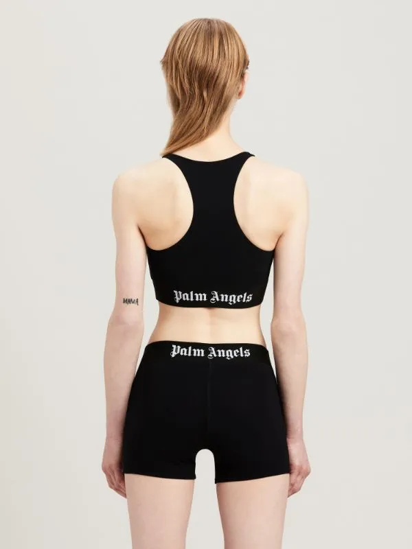 Palm Angels Logo-Tape Racerback Cropped Top