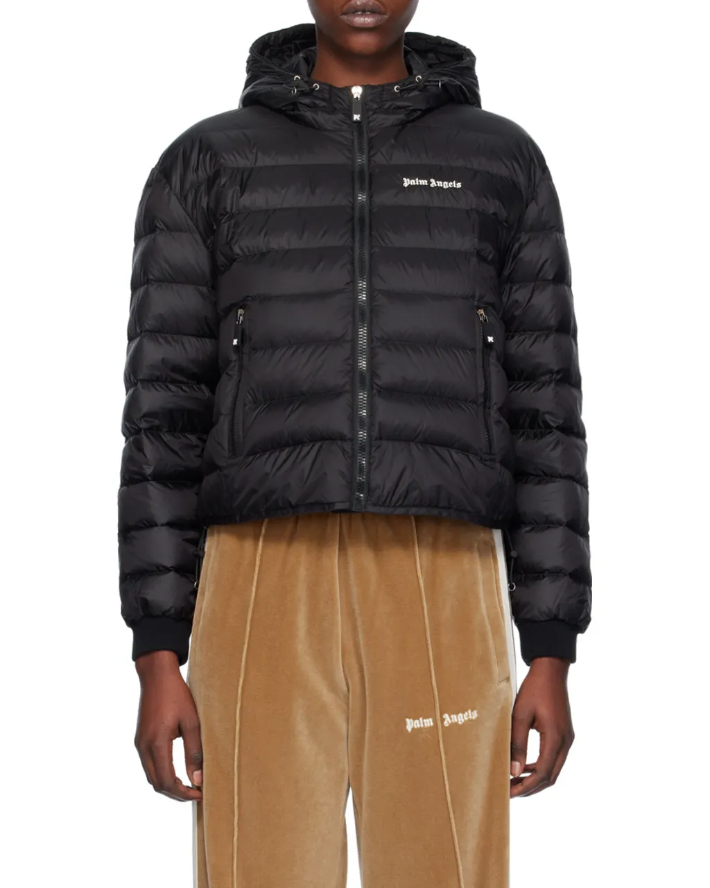 Palm Angels Logo Detailed Quilted Jacket