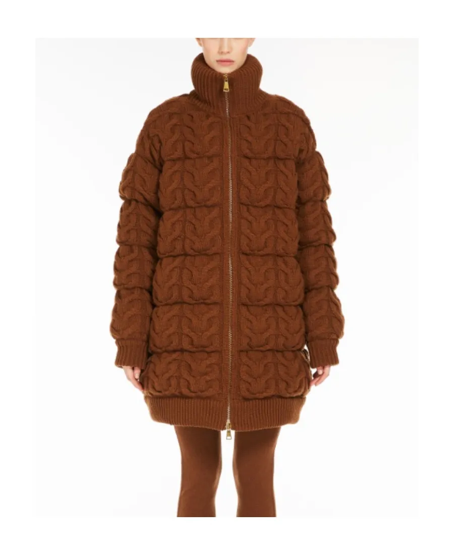 Chunky-Knit Padded Coat
