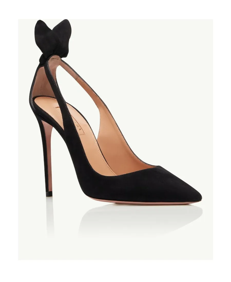 Aquazzura Bow Tie Pointed Toe Slingback Pumps