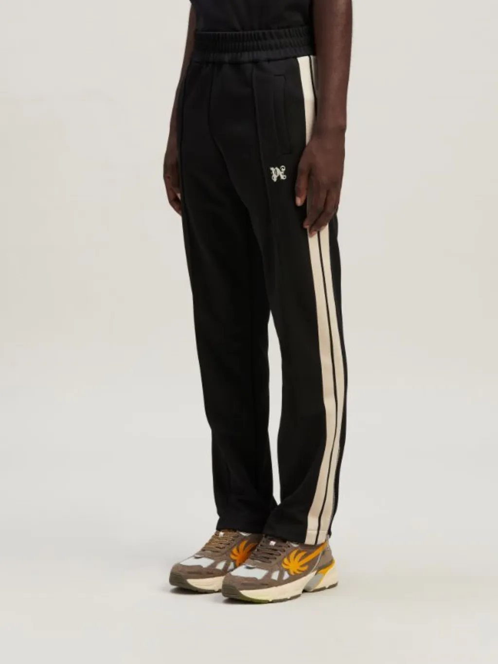 Palm Angels Logo Embroidered Straight-Leg Pants
