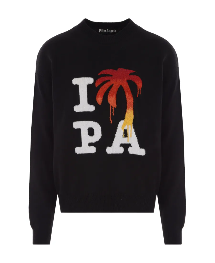 Palm Angels I Love Pa Crewneck Knitted Jumper