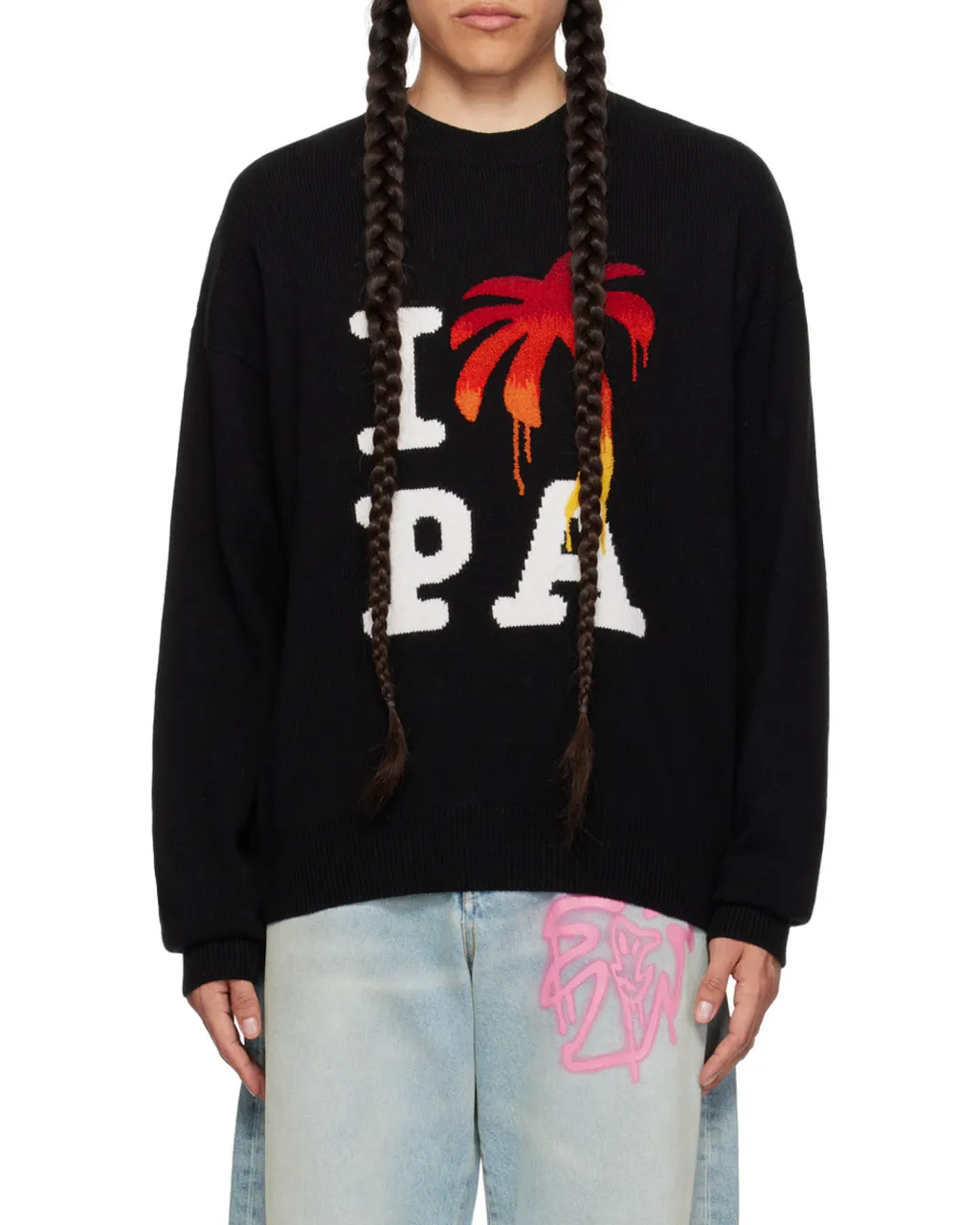 Palm Angels I Love Pa Crewneck Knitted Jumper