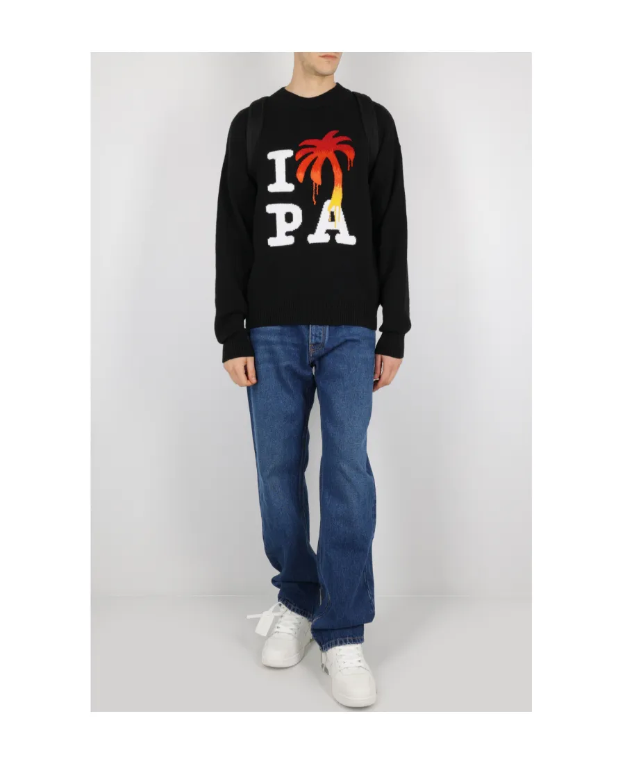 Palm Angels I Love Pa Crewneck Knitted Jumper