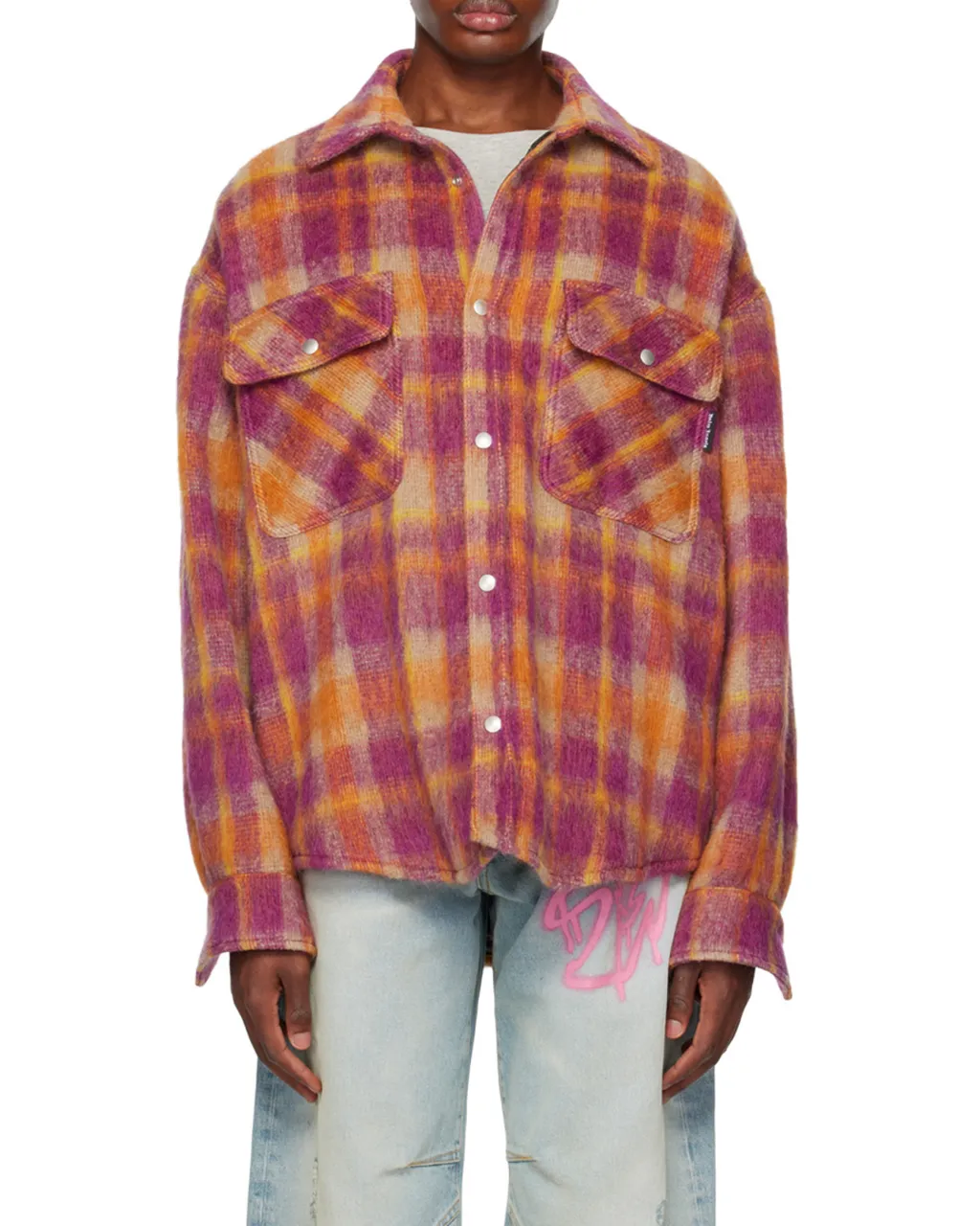 Palm Angels Plaid-Printed Buttoned Overshirt