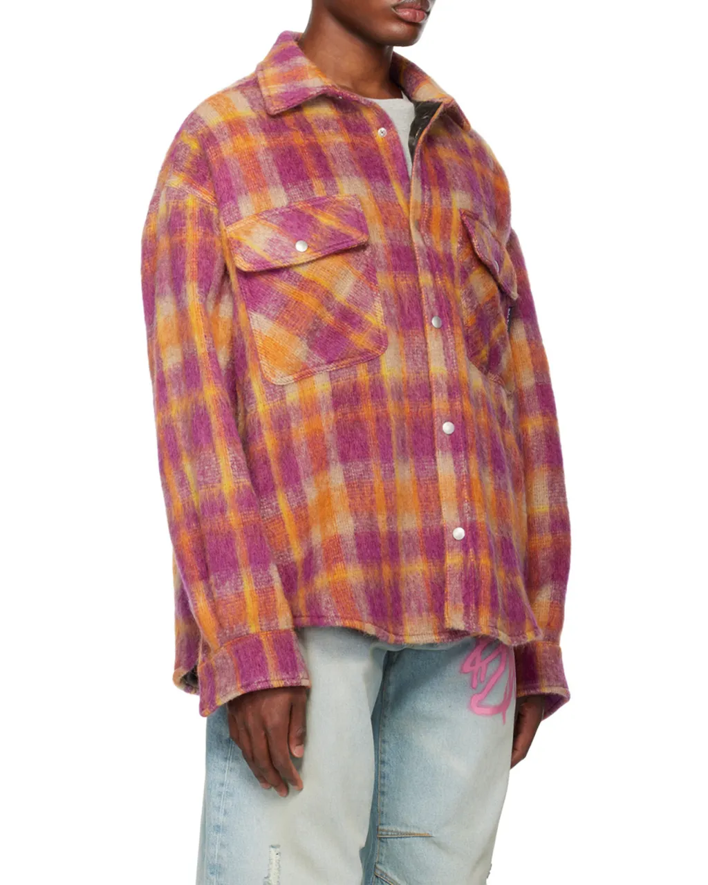Palm Angels Plaid-Printed Buttoned Overshirt