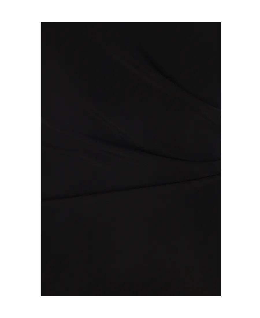 Off-White Asymmetric Ruched Long-Sleeved Mini Dress