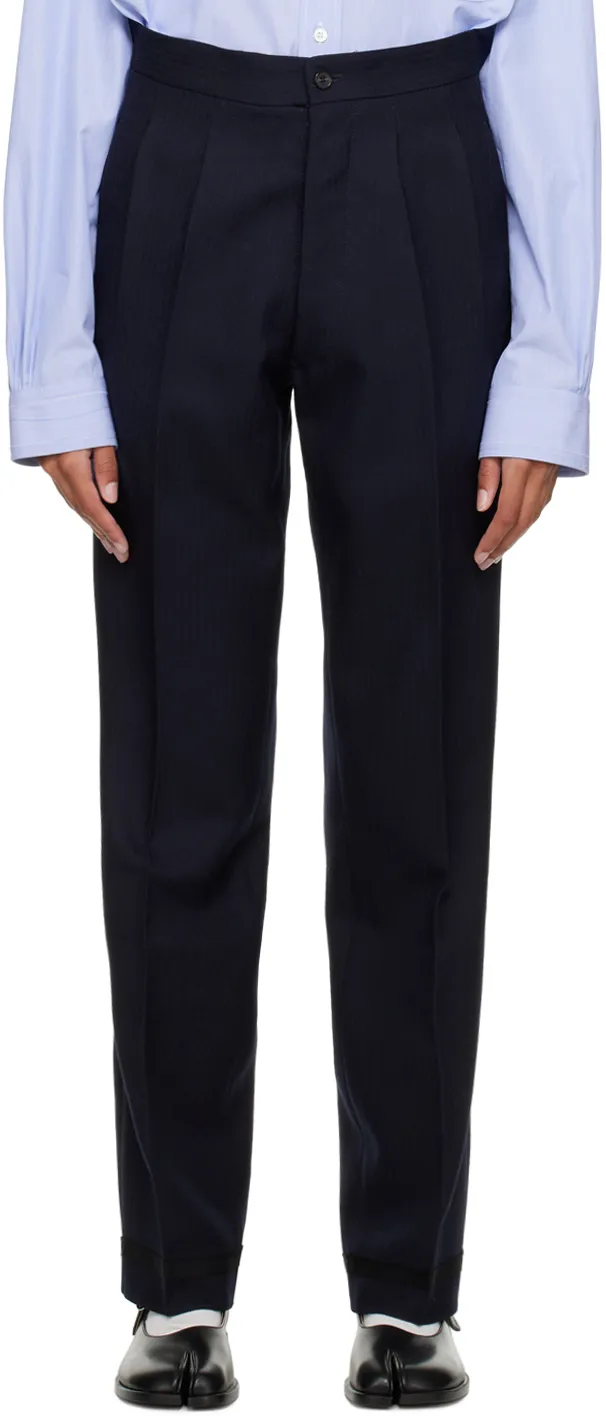Maison Margiela High-Waist Pressed Crease Trousers