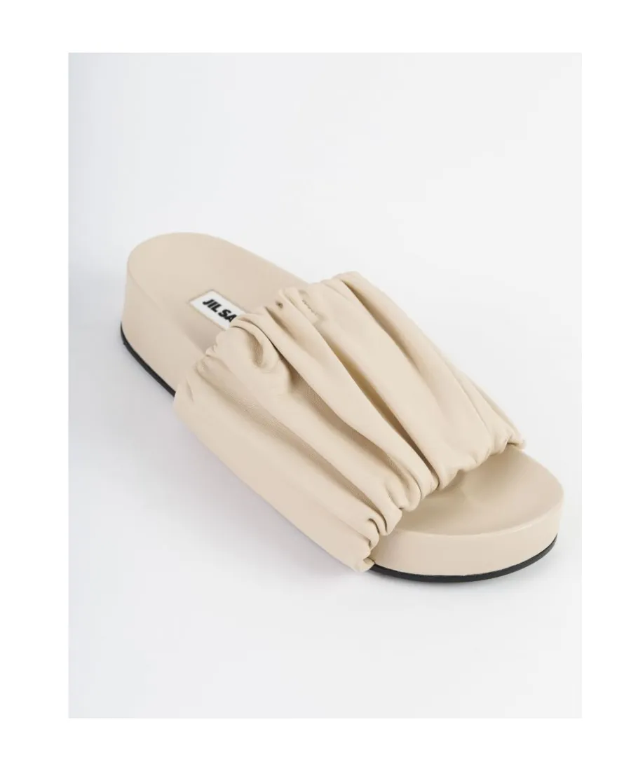 Jil Sander Ruched Slip-On Sandals