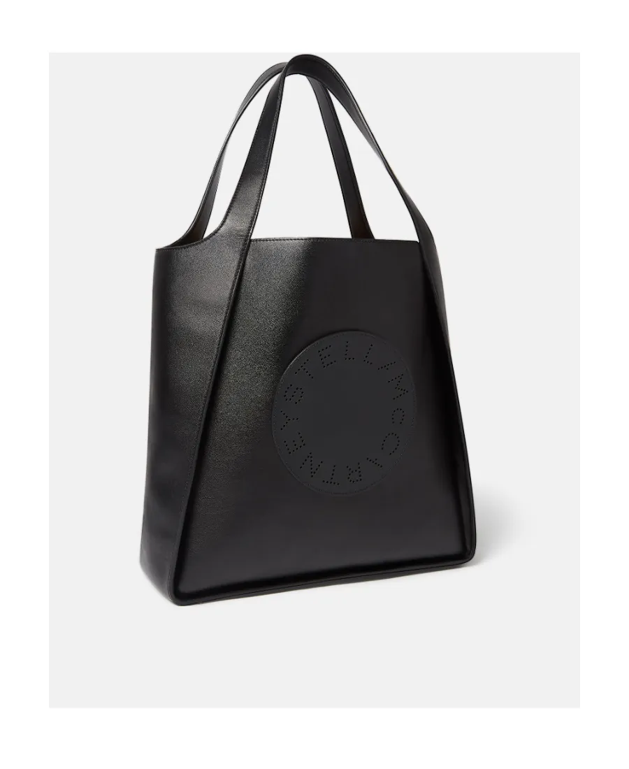 Stella Mccartney Logo Perforated Open Top Tote Bag