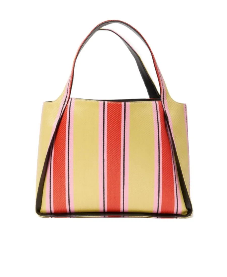 Stella Mccartney Striped Logo Embellished Tote Bag