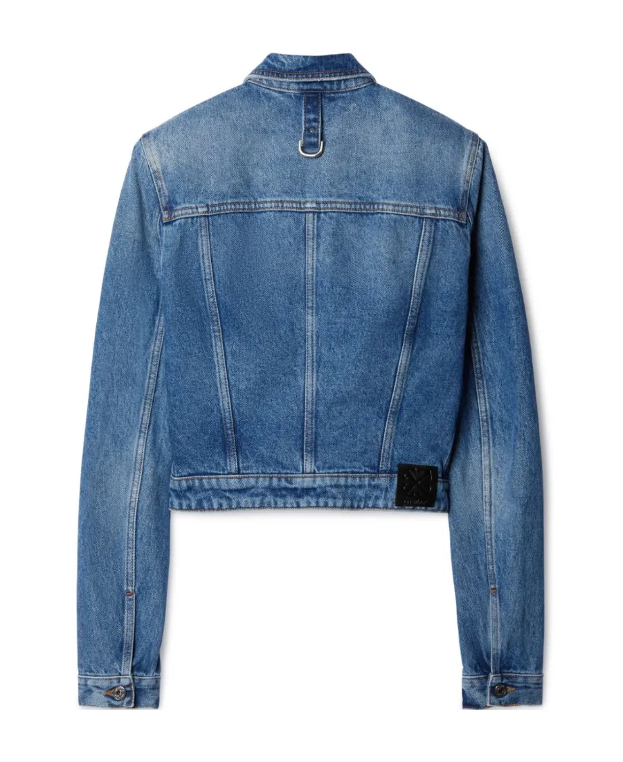 Off-White Belt Detailed Button-Up Denim Jacket