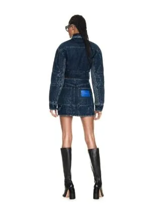 Off-White Cut-Out Cropped Denim Jacket