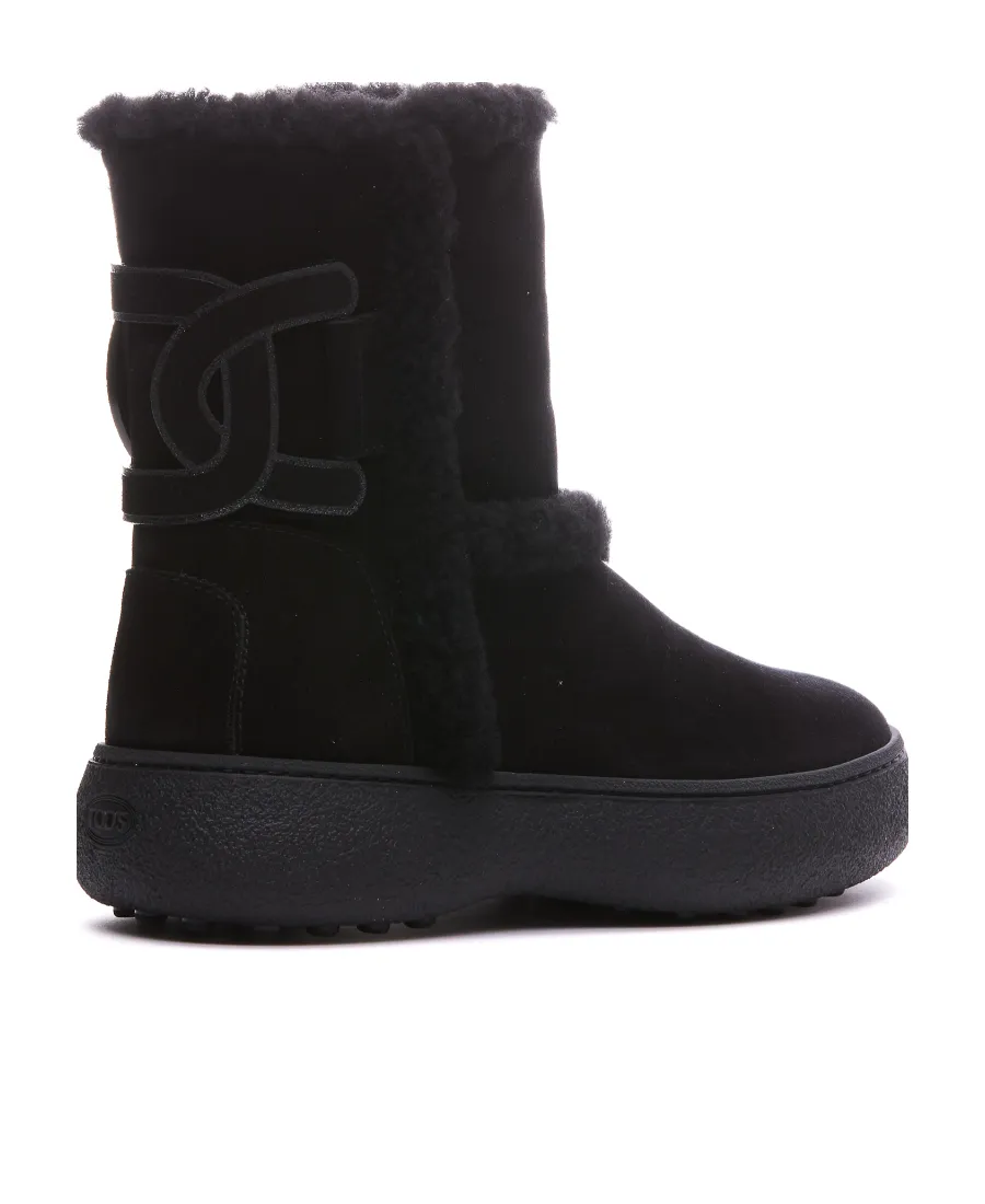 Tod's Kate Logo Patch Ankle Boots