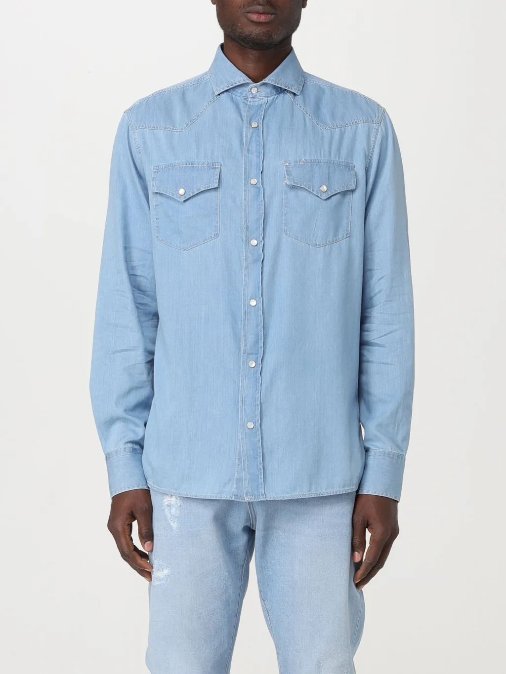 Brunello Cucinelli Long-Sleeved Denim Shirt