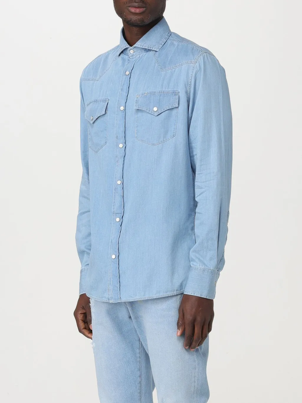 Brunello Cucinelli Long-Sleeved Denim Shirt
