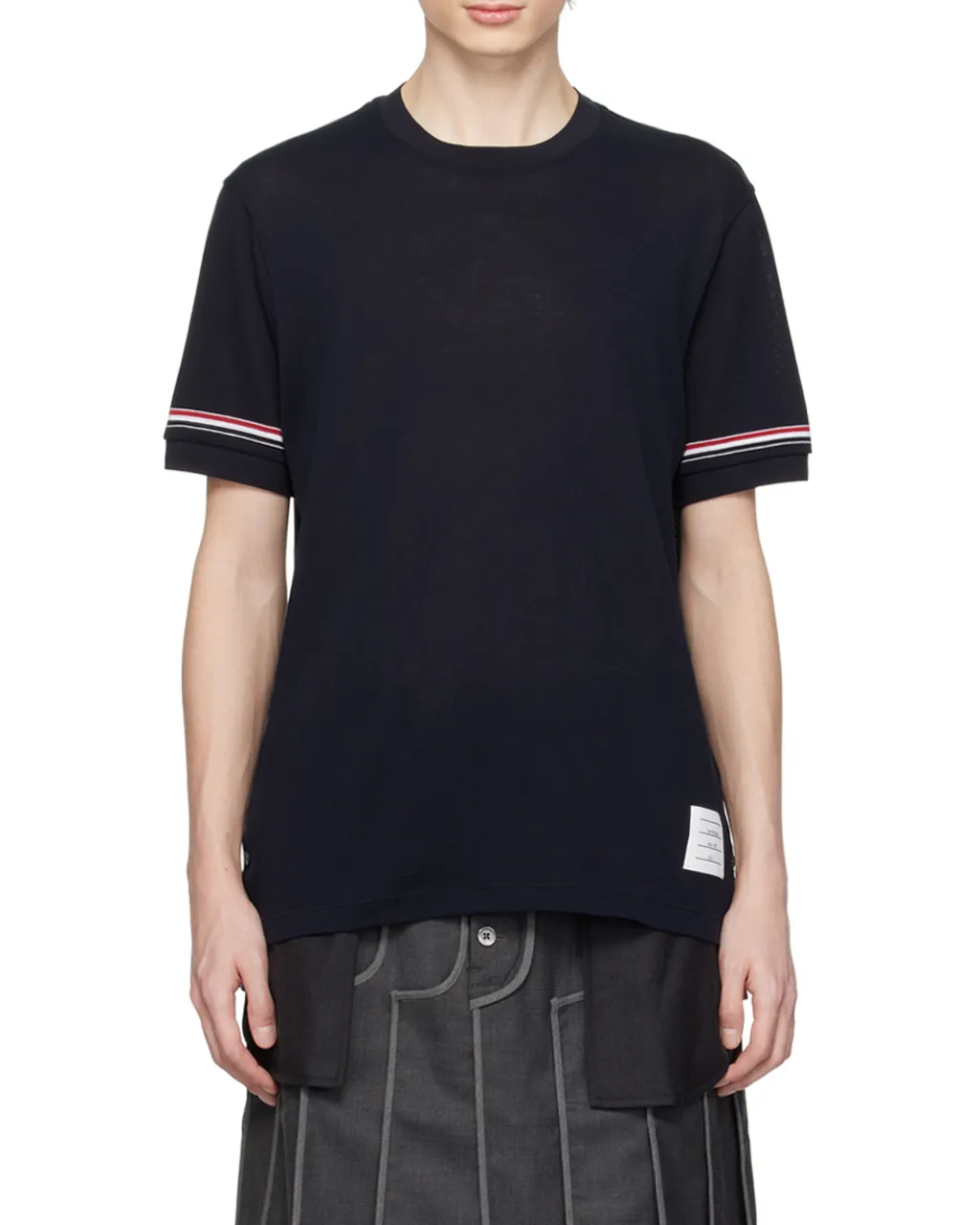 Thom Browne Stripe Detailed Crewneck T-Shirt