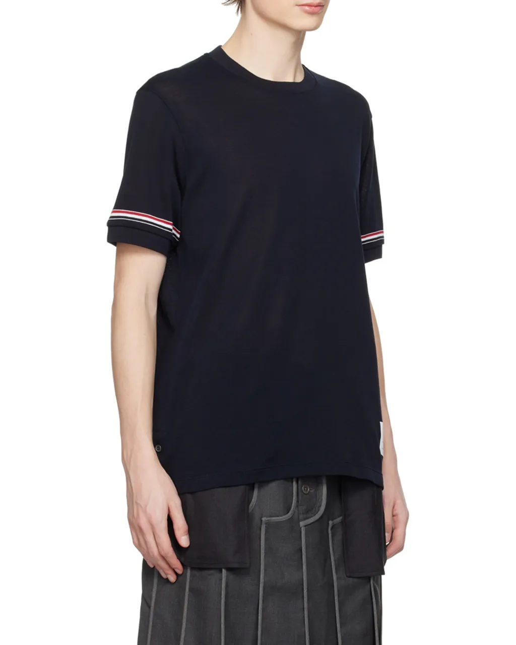 Thom Browne Stripe Detailed Crewneck T-Shirt