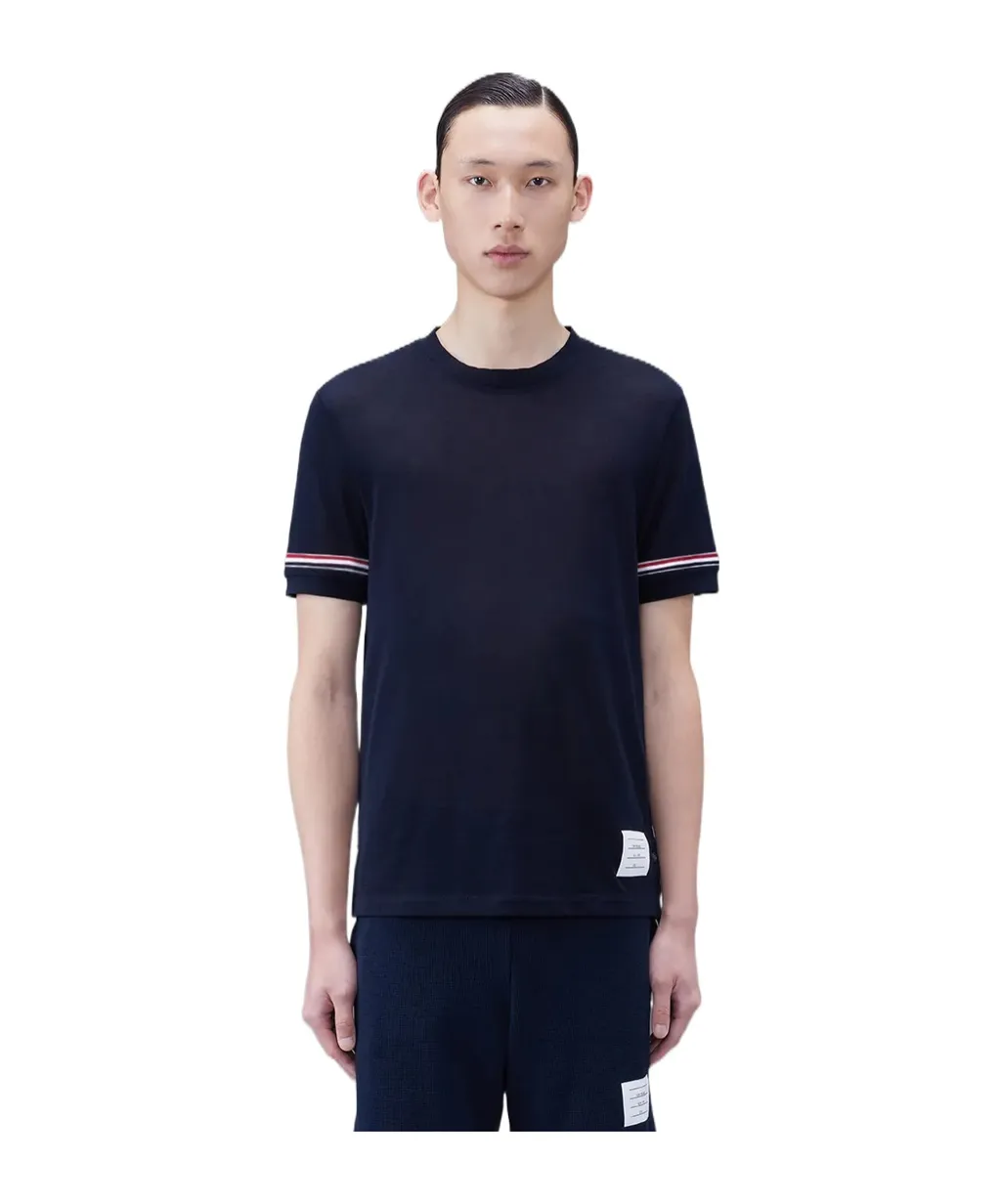 Thom Browne Stripe Detailed Crewneck T-Shirt