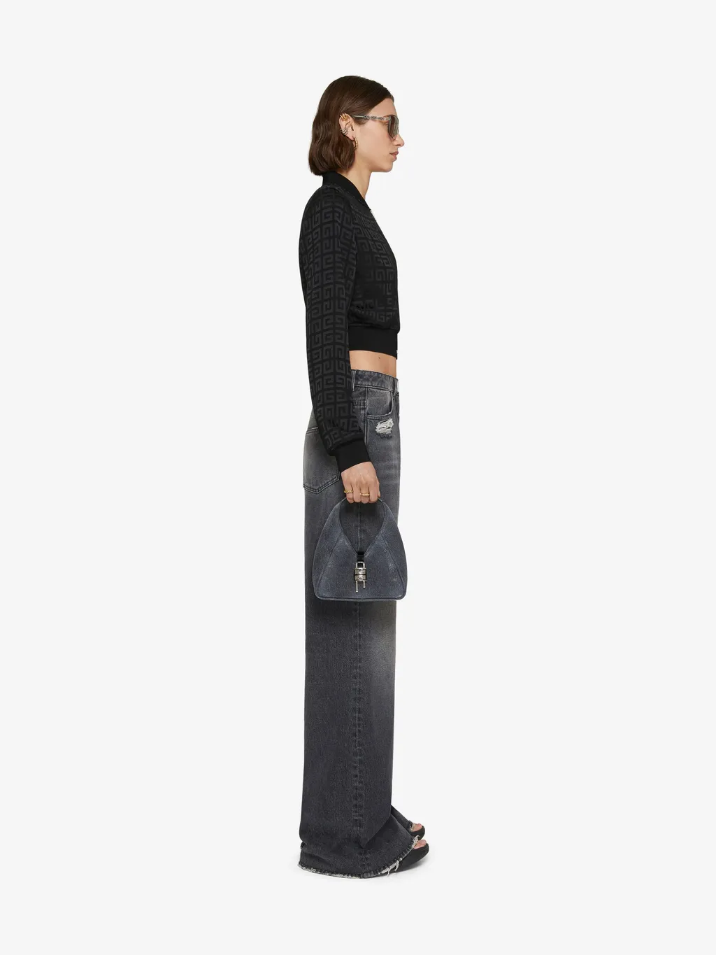 Givenchy Logo Plaque Wide Leg Jeans