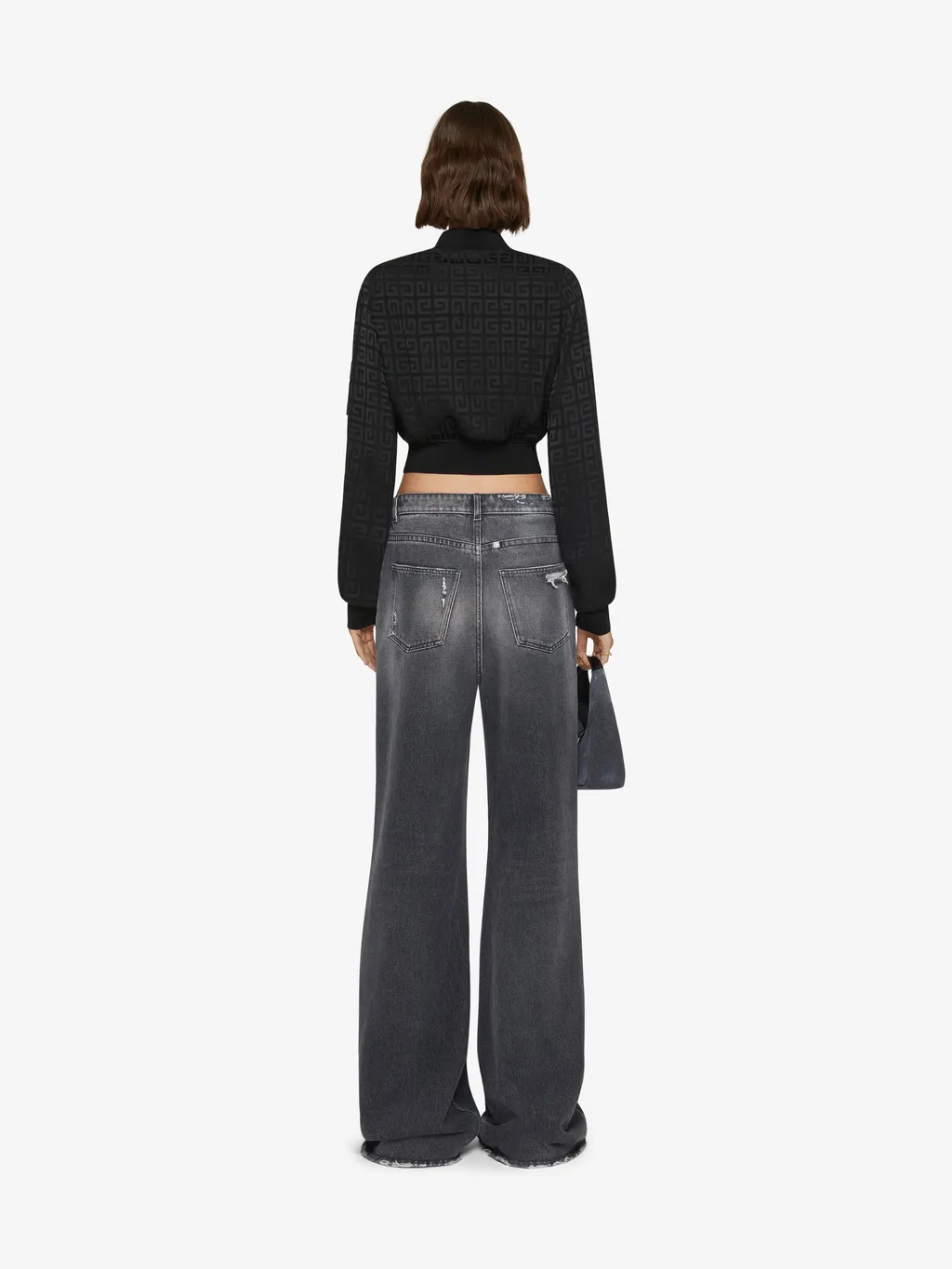 Givenchy Logo Plaque Wide Leg Jeans