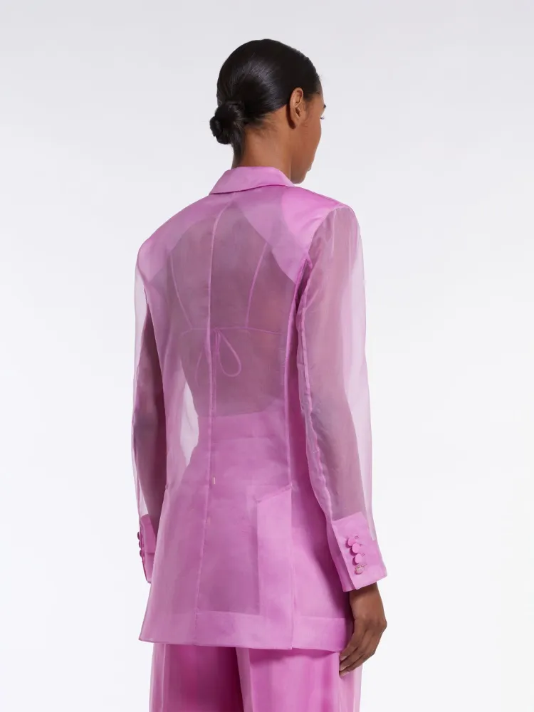 Max Mara Pianoforte Negra Double-Breasted Sheer Blazer