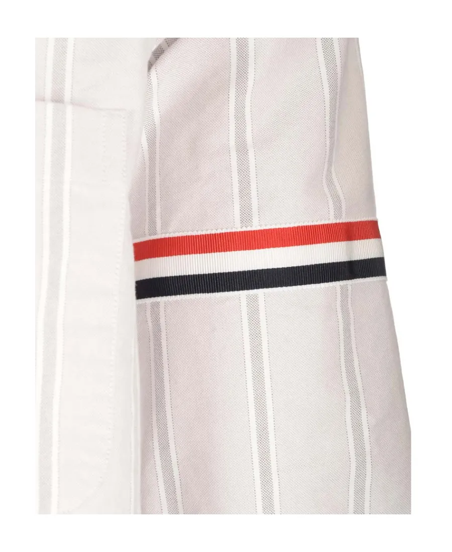 Thom Browne Rwb Striped Long-Sleeved Shirt