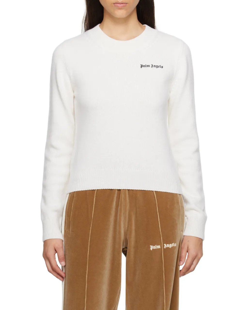 Palm Angels Logo Embroidered Knitted Jumper