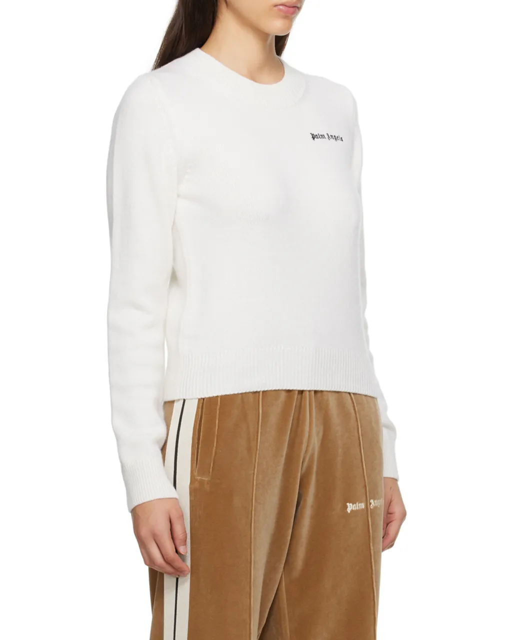 Palm Angels Logo Embroidered Knitted Jumper