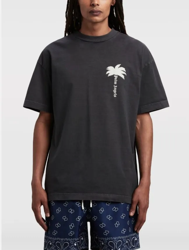 Palm Angels Palm Tree Printed Crewneck T-Shirt