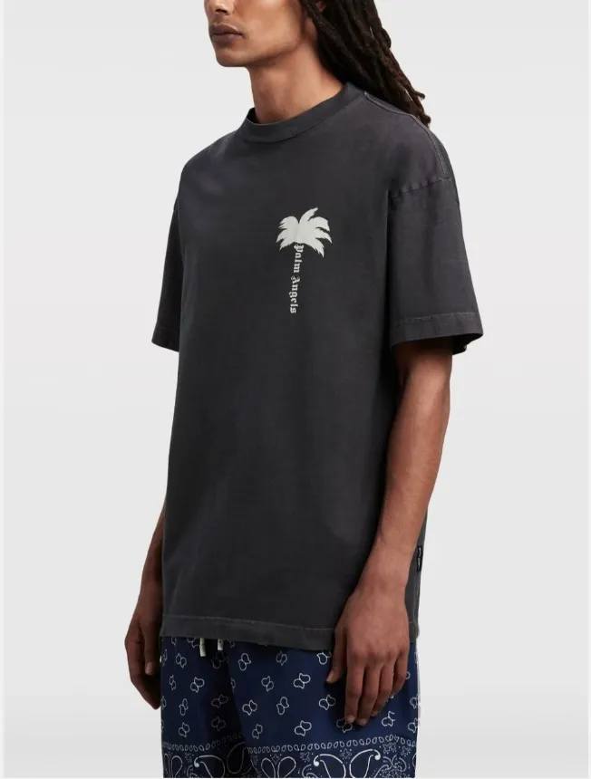 Palm Angels Palm Tree Printed Crewneck T-Shirt