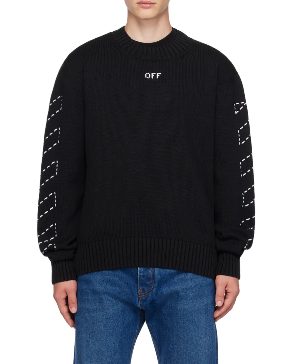 Off-White Arrows Motif Crewneck Knitted Jumper