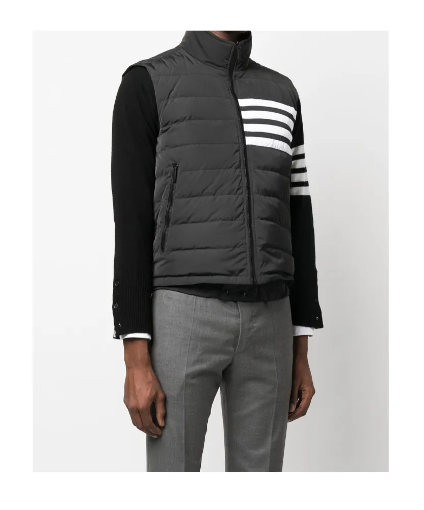 Thom Browne 4-Bar Motif Zipped Gilet