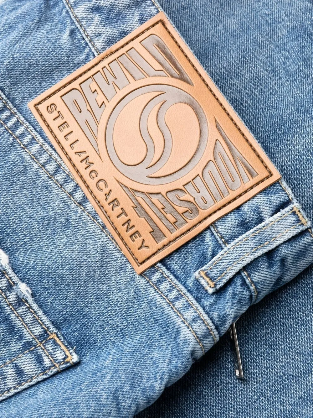 Stella Mccartney Logo Patch Straight Leg Jeans