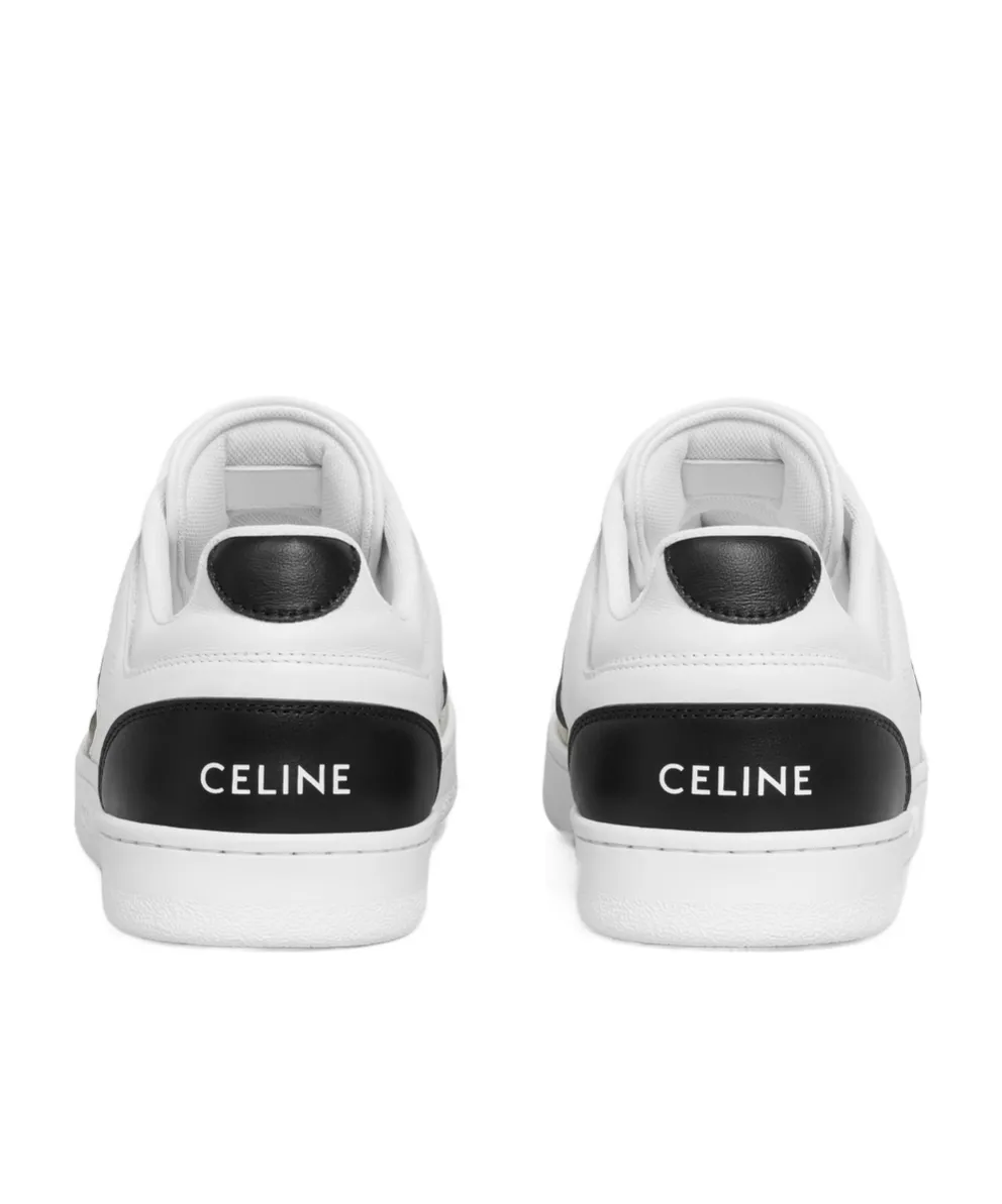 Ct-10 Celine Trainer Low Lace-Up Sneaker In Calfskin And Suede Calfskin