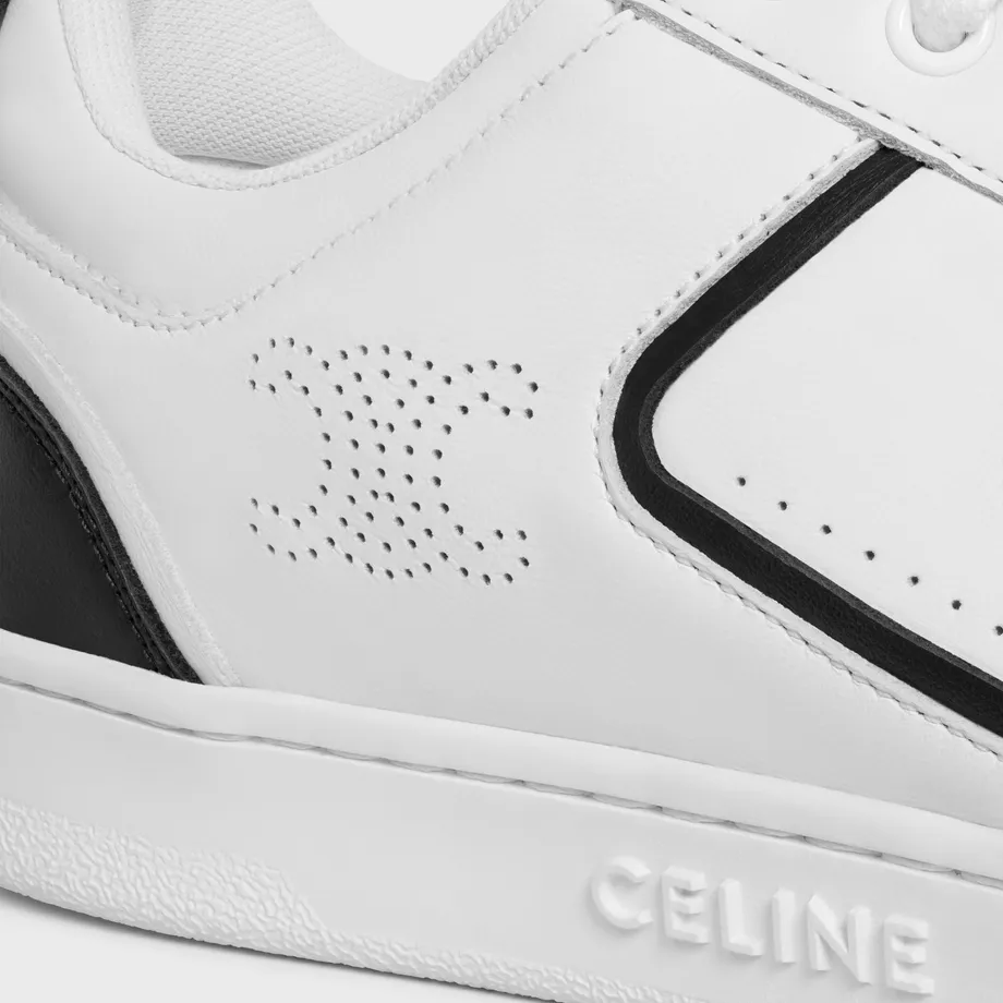 Ct-10 Celine Trainer Low Lace-Up Sneaker In Calfskin And Suede Calfskin