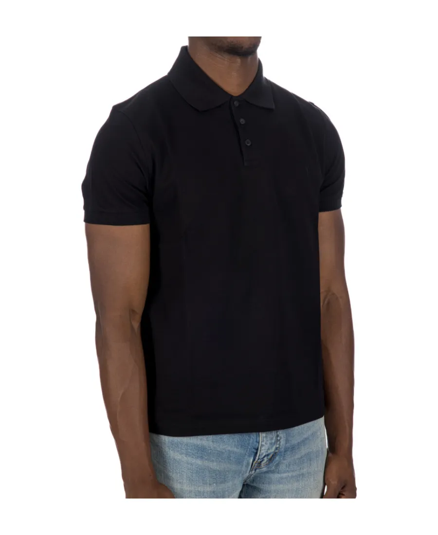 Saint Laurent Cassandre Logo Embroidered Polo Shirt