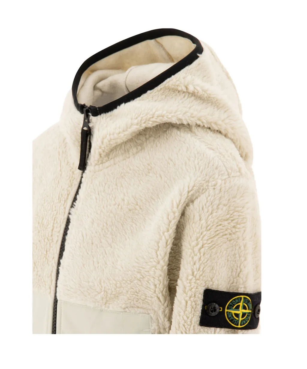 Stone Island Junior Compass Patch Fleece Hoodie