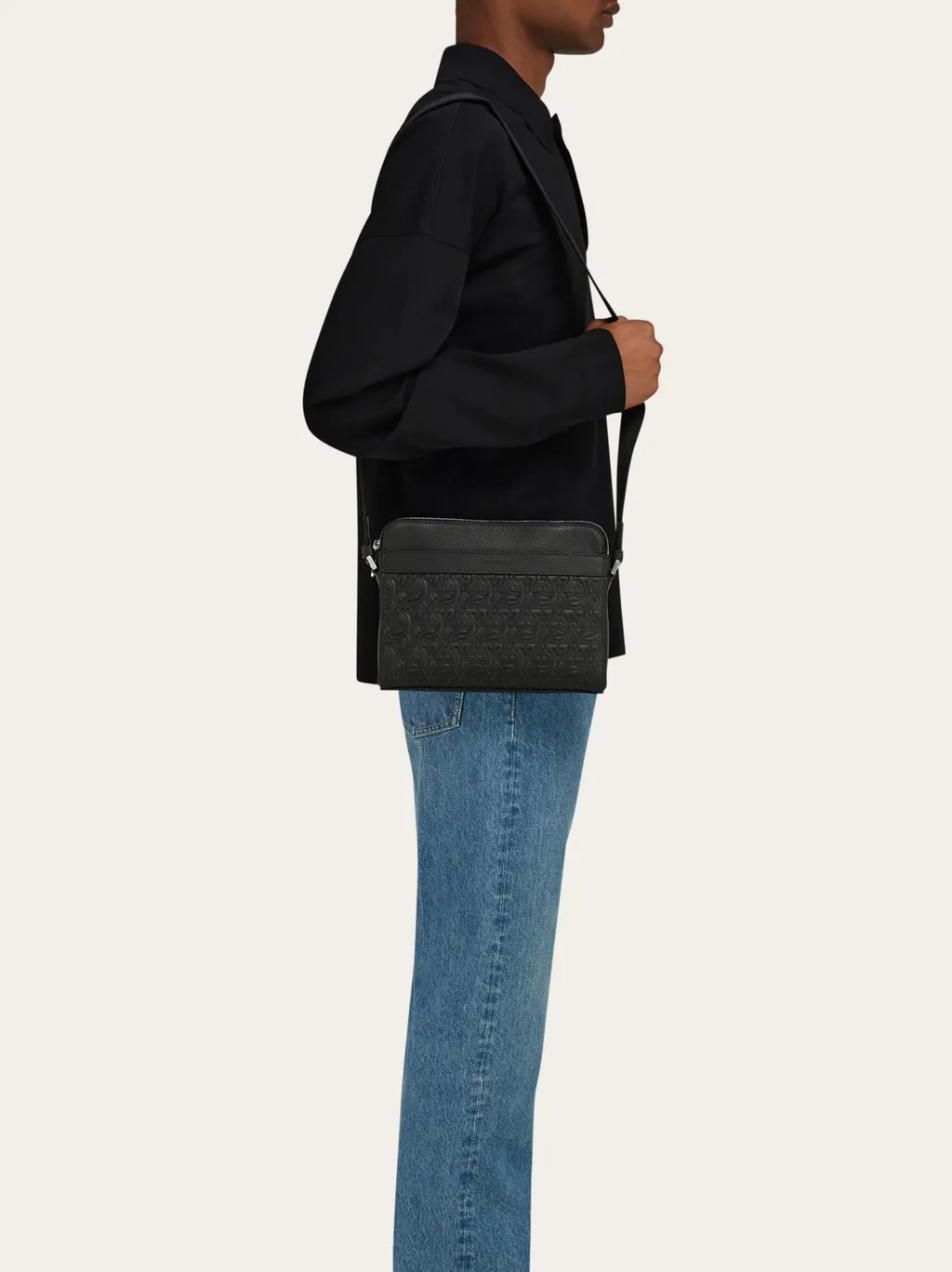 Logo Embossed Shoulder Bag