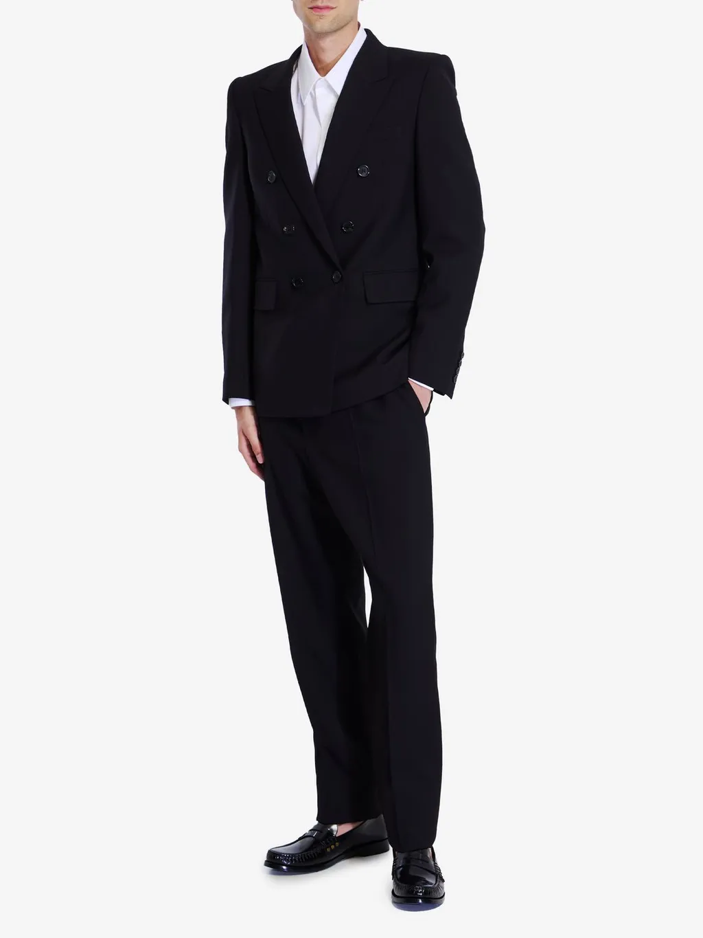 Saint Laurent Double-Breasted Long-Sleeved Jacket