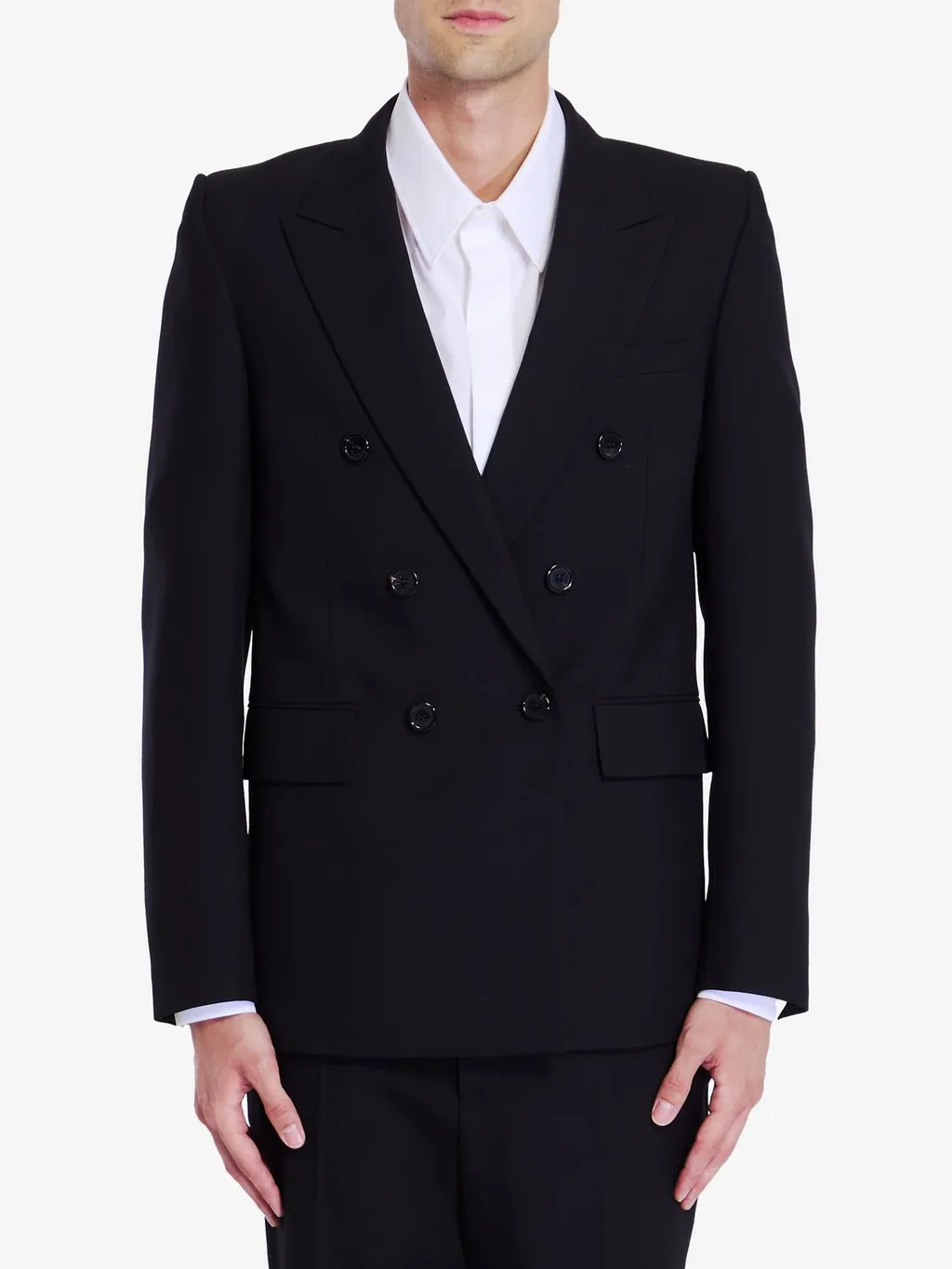 Saint Laurent Double-Breasted Long-Sleeved Jacket