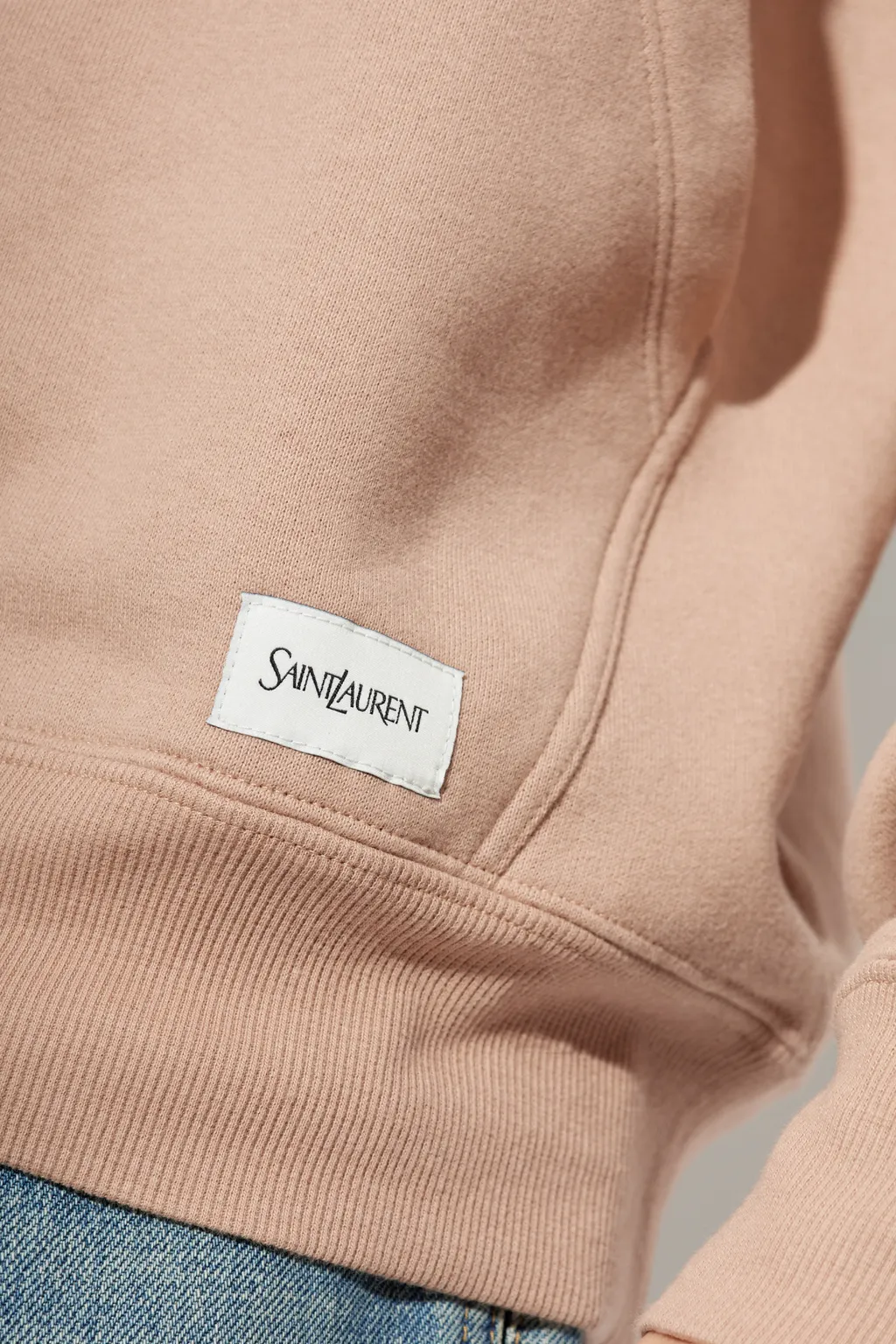 Saint Laurent Logo Patch Drawstring Hoodie