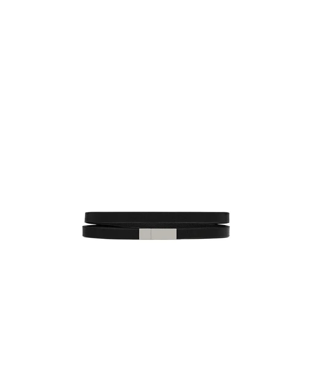 Saint Laurent Logo Engraved Double-Wrap Bracelet