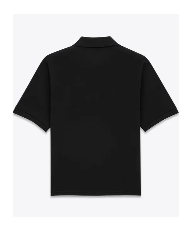 Saint Laurent Cassandre Short-Sleeved Polo Shirt