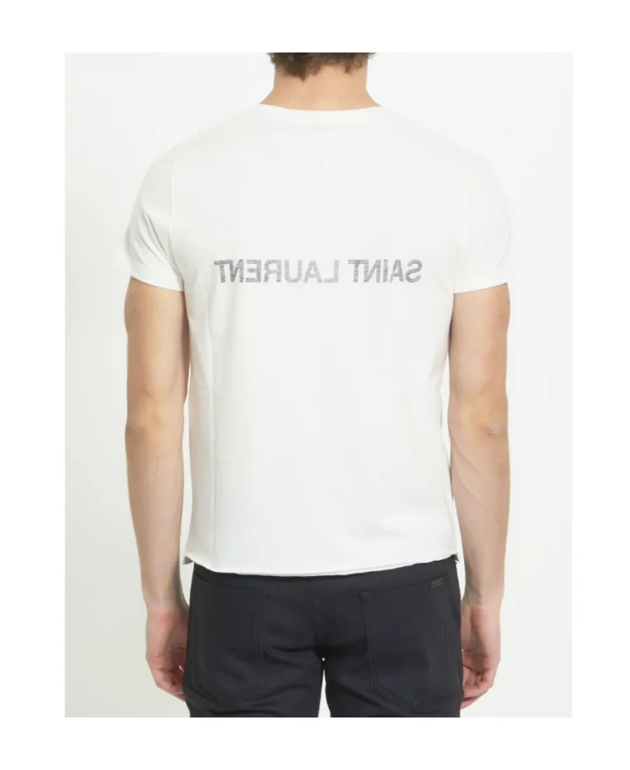 Saint Laurent Logo Printed Crewneck T-Shirt