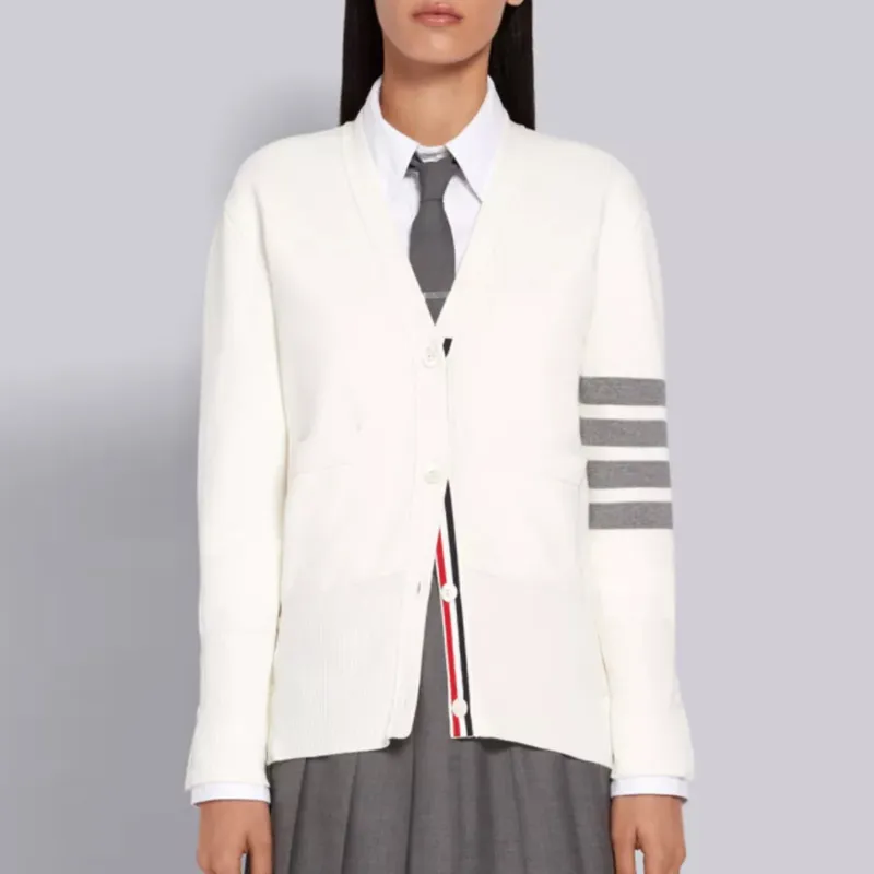 Thom Browne 4-Bar V-Neck Cardigan