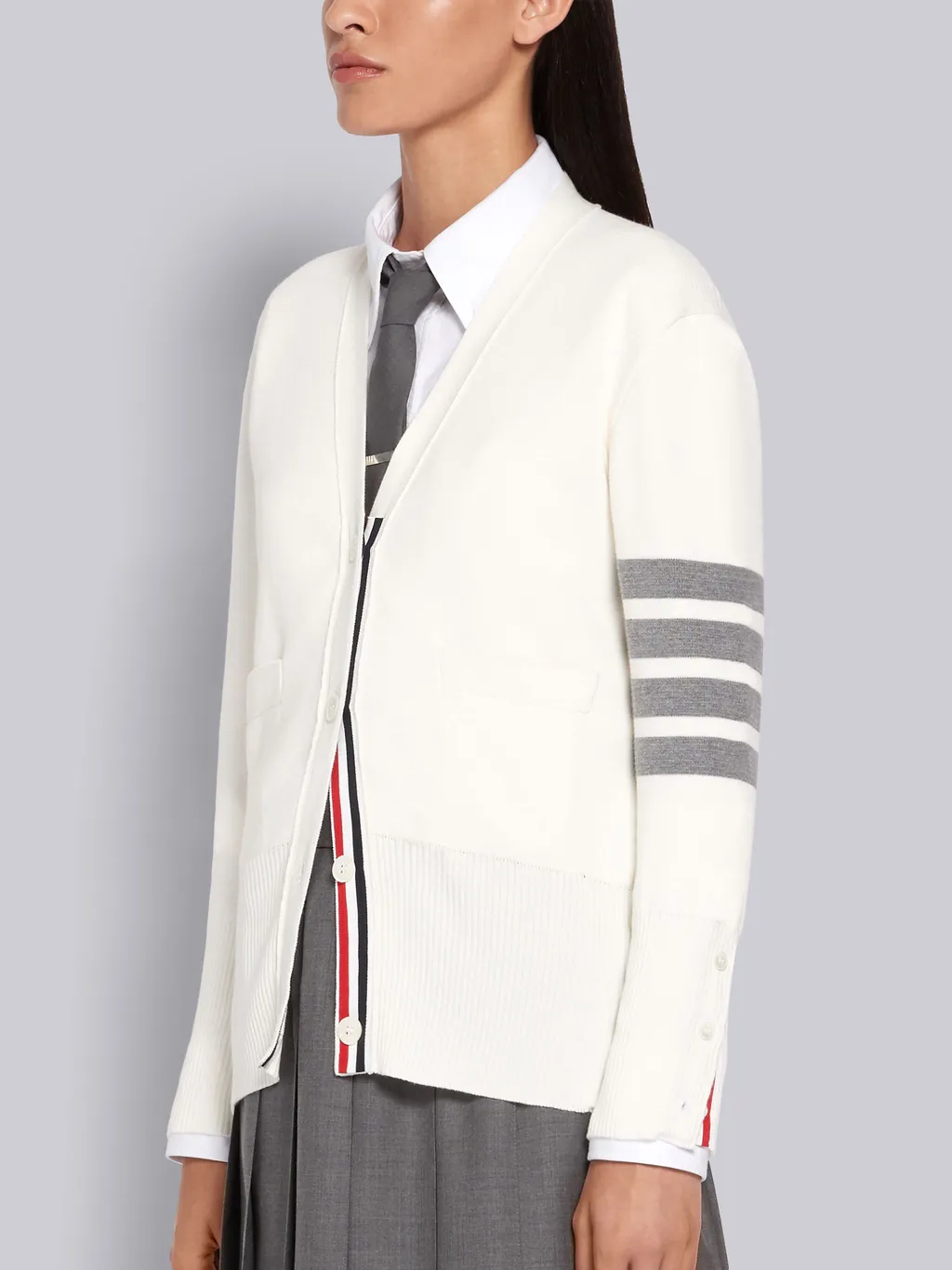 Thom Browne 4-Bar V-Neck Cardigan