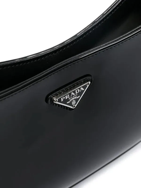 Prada Cleo Logo Plaque Shoulder Bag